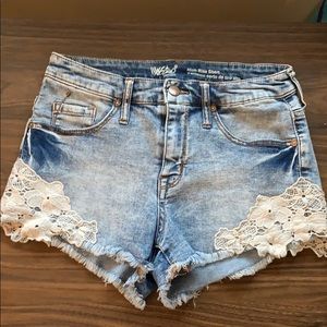 Beautiful, High Rise, Lace Jean Shorts!